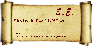 Skolnik Emiliána névjegykártya